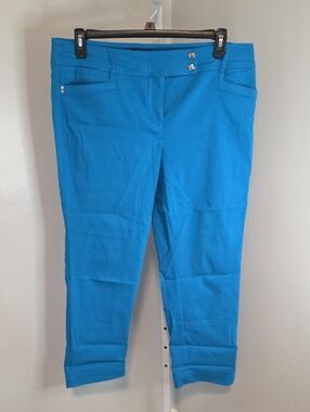 New York & Co. Stretch Crop Length Blue Pant / Size 14
